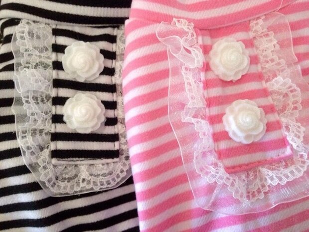 Shirt gestreept met kant